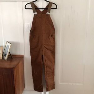 REI Co-op Trailsmith canvas cotton overalls kids girls size Large 14-16